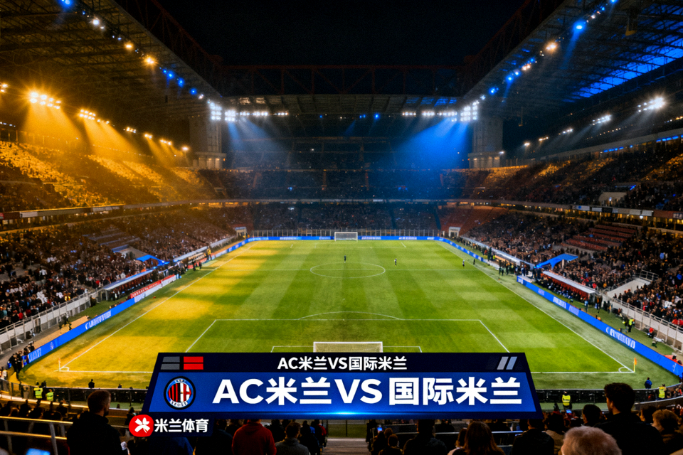 夜晚灯光下的足球场全景，米兰体育官网赛事直播现场画面
